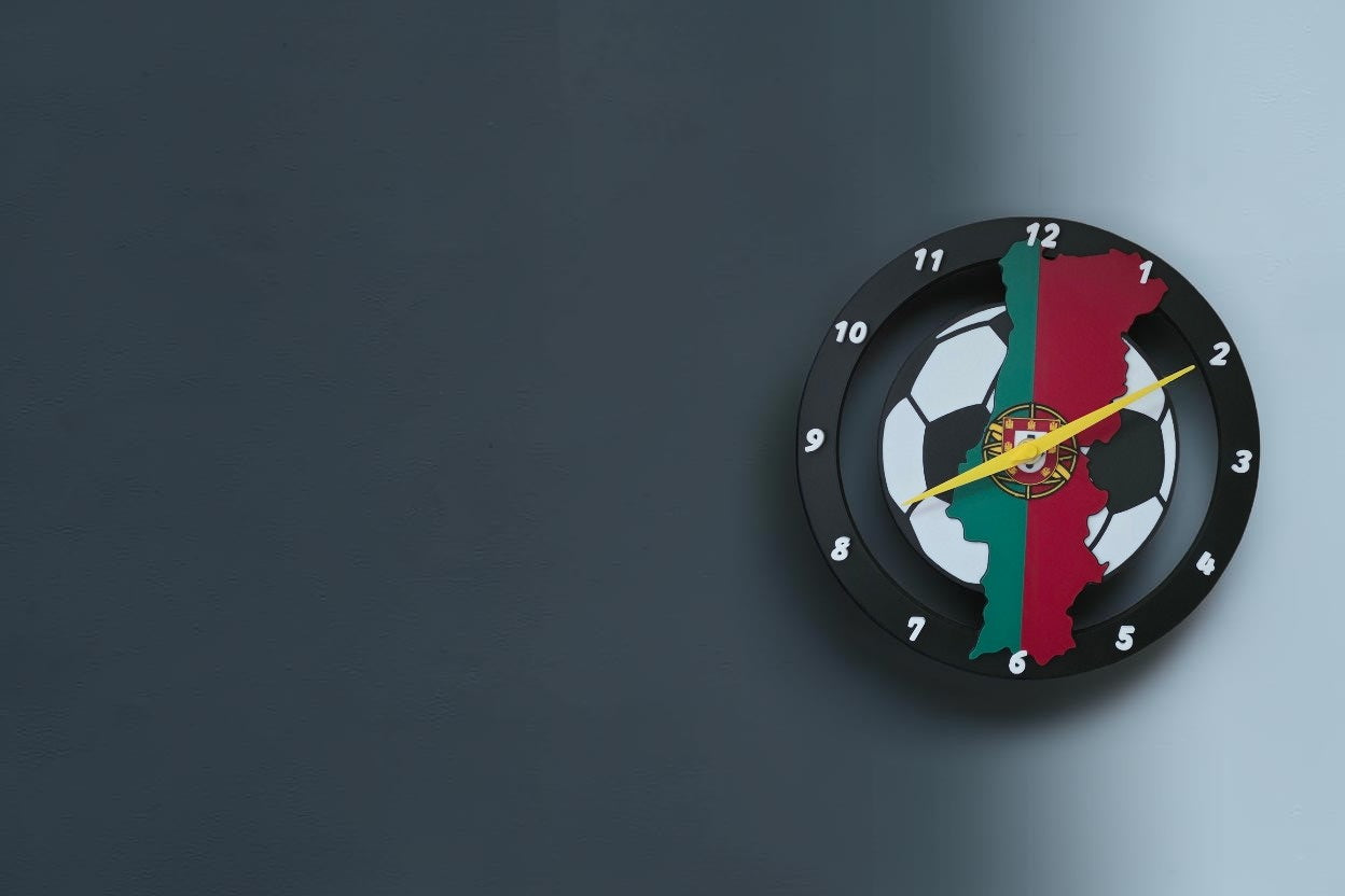 Custom Portugal soccer wall clock designed and 3D printed by Pixel Prints 3D